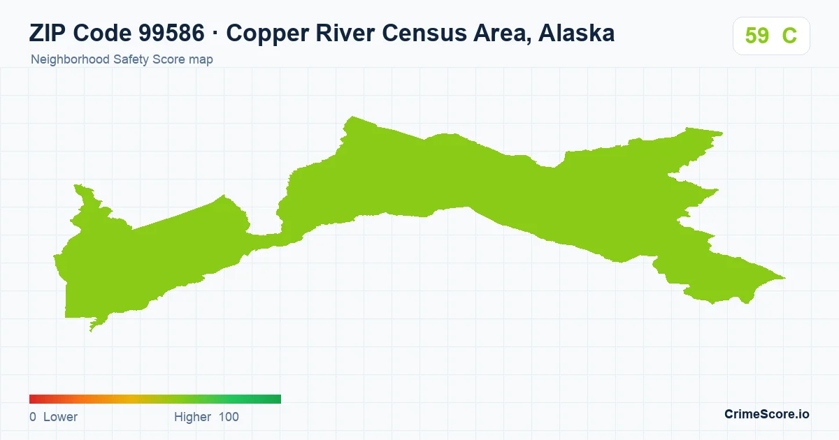 ZIP Code 99586 in Copper River Census Area, Alaska neighborhood Safety Score map