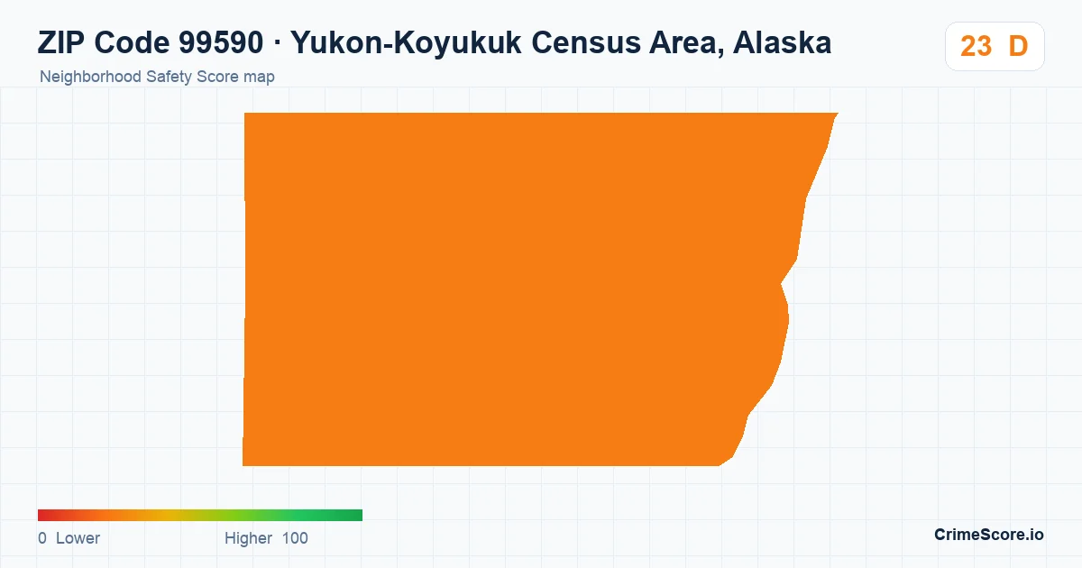 ZIP Code 99590 in Yukon-Koyukuk Census Area, Alaska neighborhood Safety Score map
