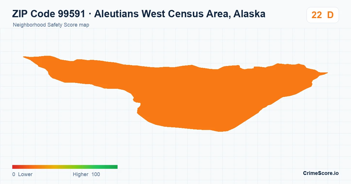 ZIP Code 99591 in Aleutians West Census Area, Alaska neighborhood Safety Score map