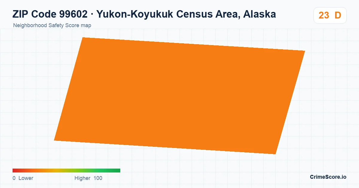ZIP Code 99602 in Yukon-Koyukuk Census Area, Alaska neighborhood Safety Score map