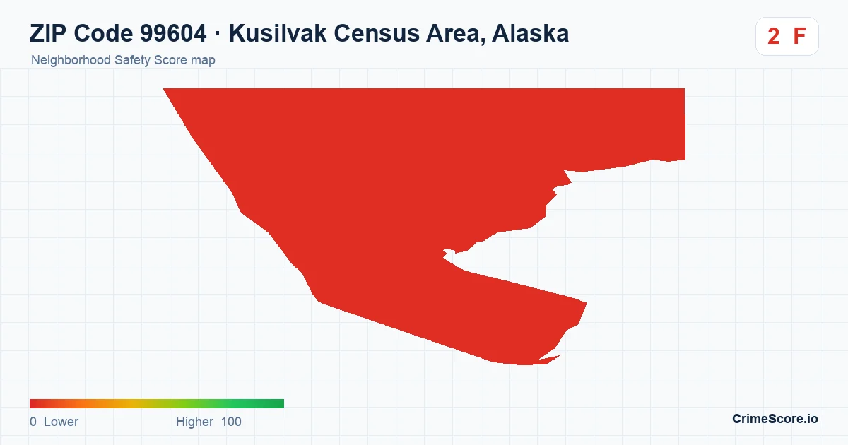 ZIP Code 99604 in Kusilvak Census Area, Alaska neighborhood Safety Score map