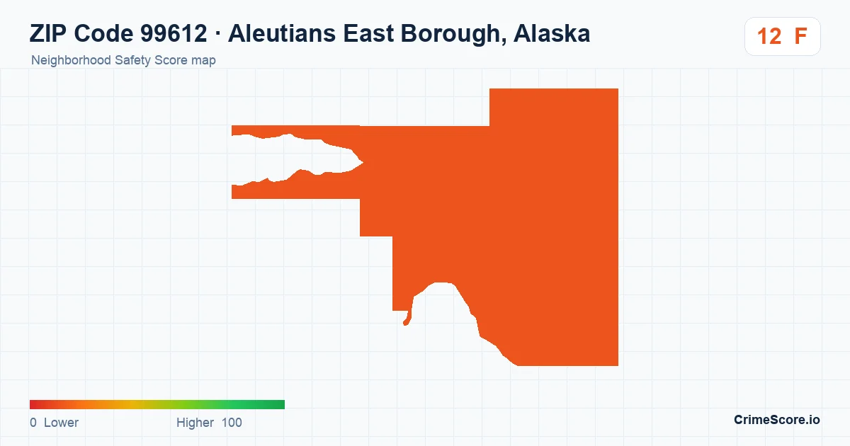 ZIP Code 99612 in Aleutians East Borough, Alaska neighborhood Safety Score map