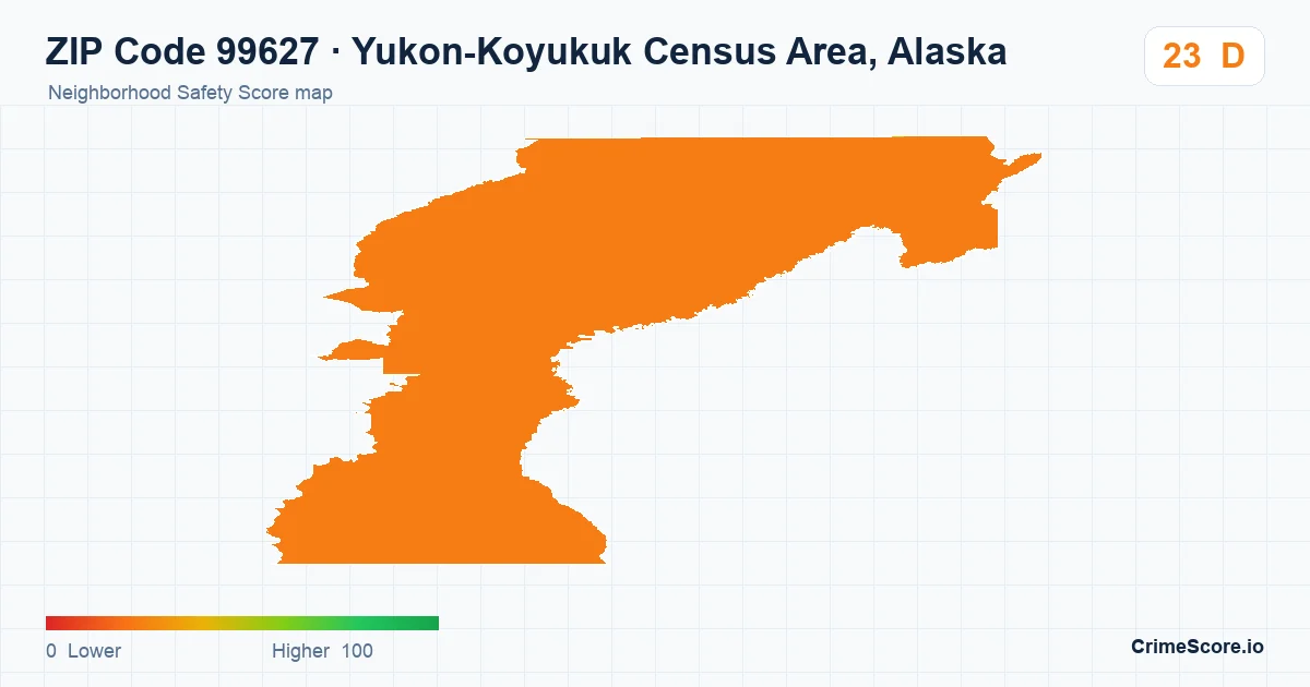 ZIP Code 99627 in Yukon-Koyukuk Census Area, Alaska neighborhood Safety Score map