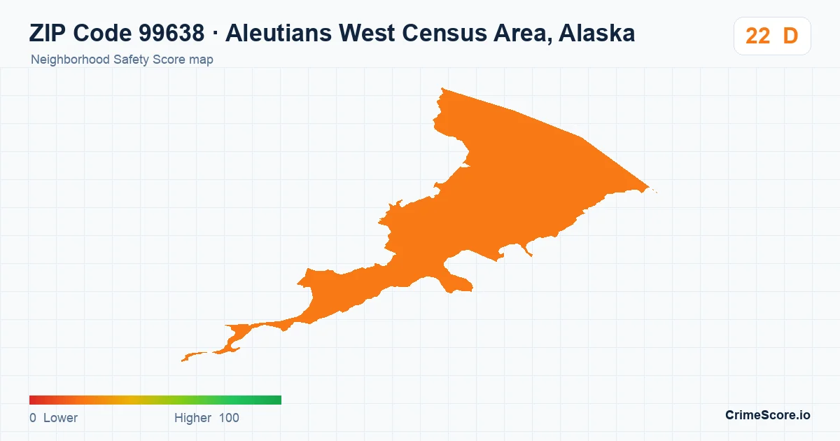 ZIP Code 99638 in Aleutians West Census Area, Alaska neighborhood Safety Score map