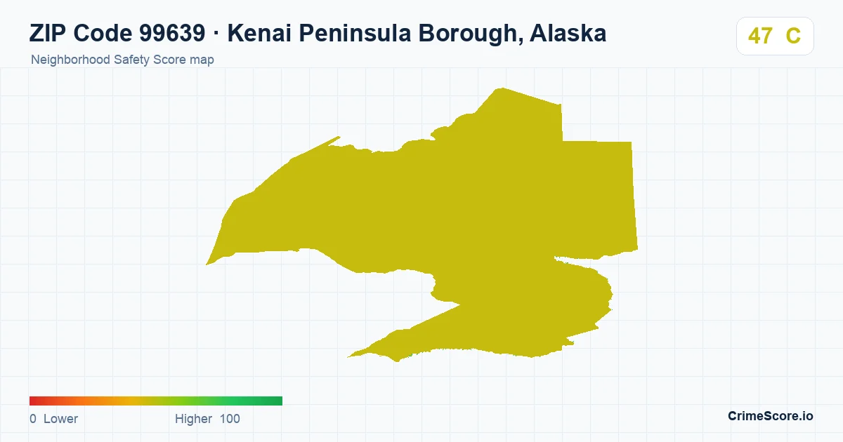 ZIP Code 99639 in Kenai Peninsula Borough, Alaska neighborhood Safety Score map