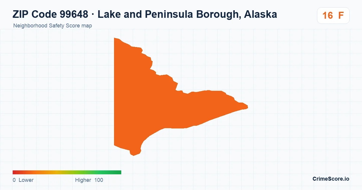 ZIP Code 99648 in Lake and Peninsula Borough, Alaska neighborhood Safety Score map