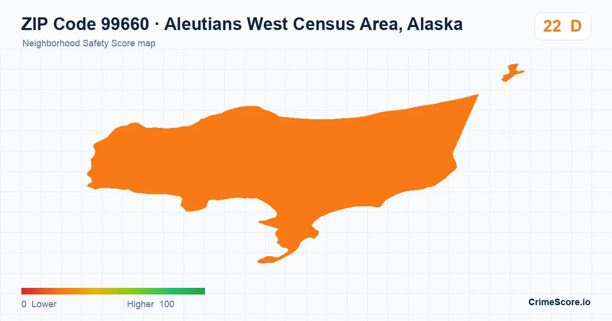 ZIP Code 99660 in Aleutians West Census Area, Alaska neighborhood Safety Score map