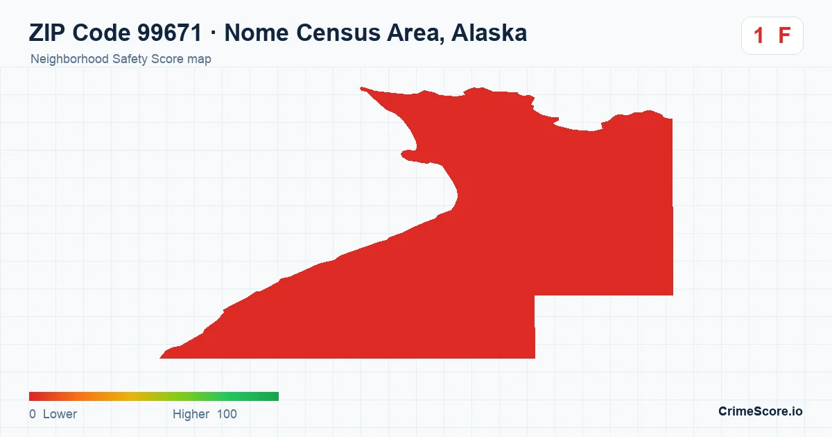 ZIP Code 99671 in Nome Census Area, Alaska neighborhood Safety Score map