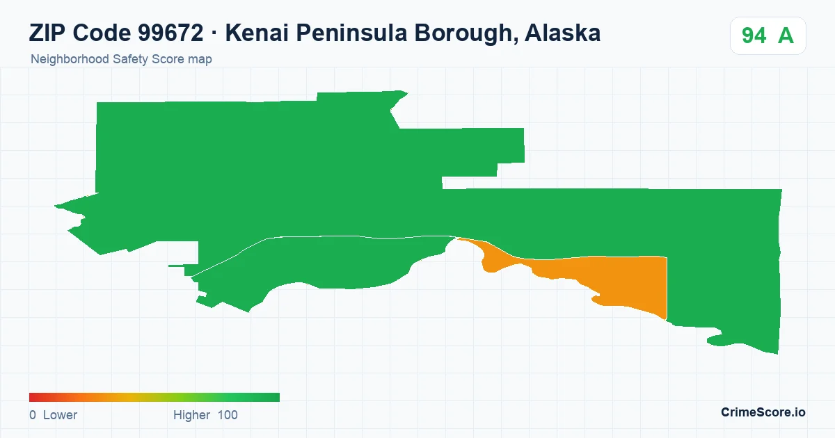 ZIP Code 99672 in Kenai Peninsula Borough, Alaska neighborhood Safety Score map