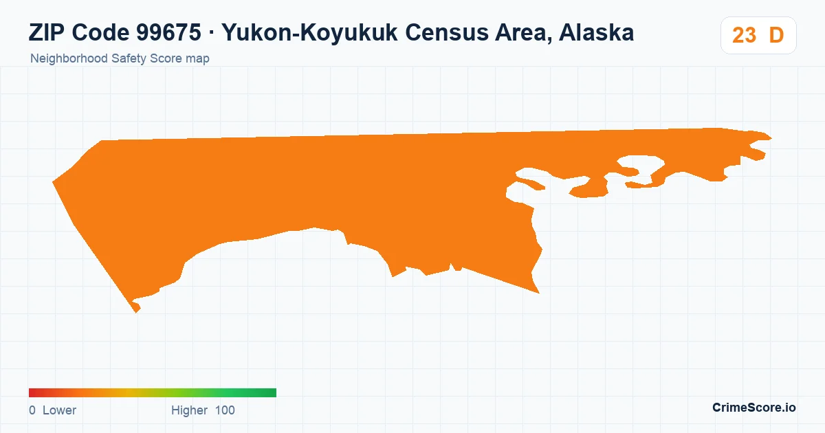ZIP Code 99675 in Yukon-Koyukuk Census Area, Alaska neighborhood Safety Score map