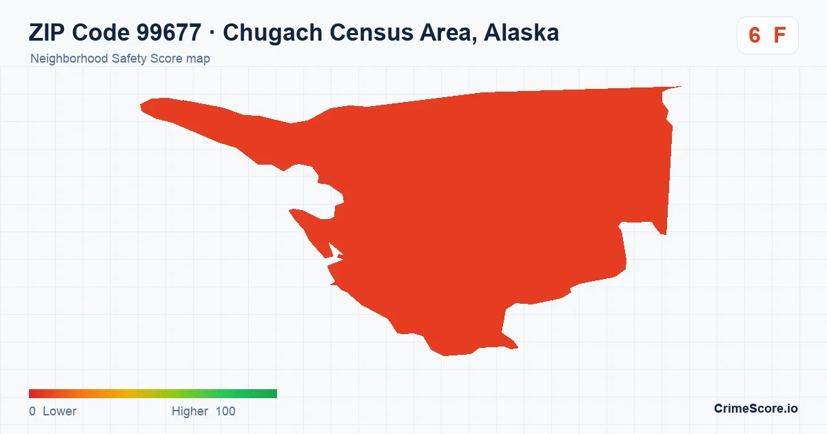 ZIP Code 99677 in Chugach Census Area, Alaska neighborhood Safety Score map