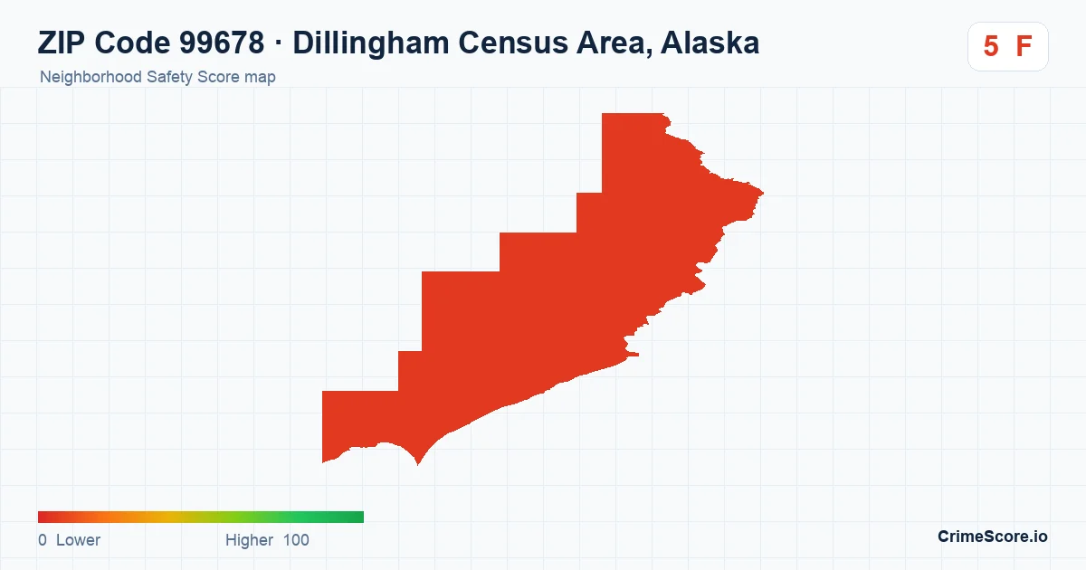ZIP Code 99678 in Dillingham Census Area, Alaska neighborhood Safety Score map