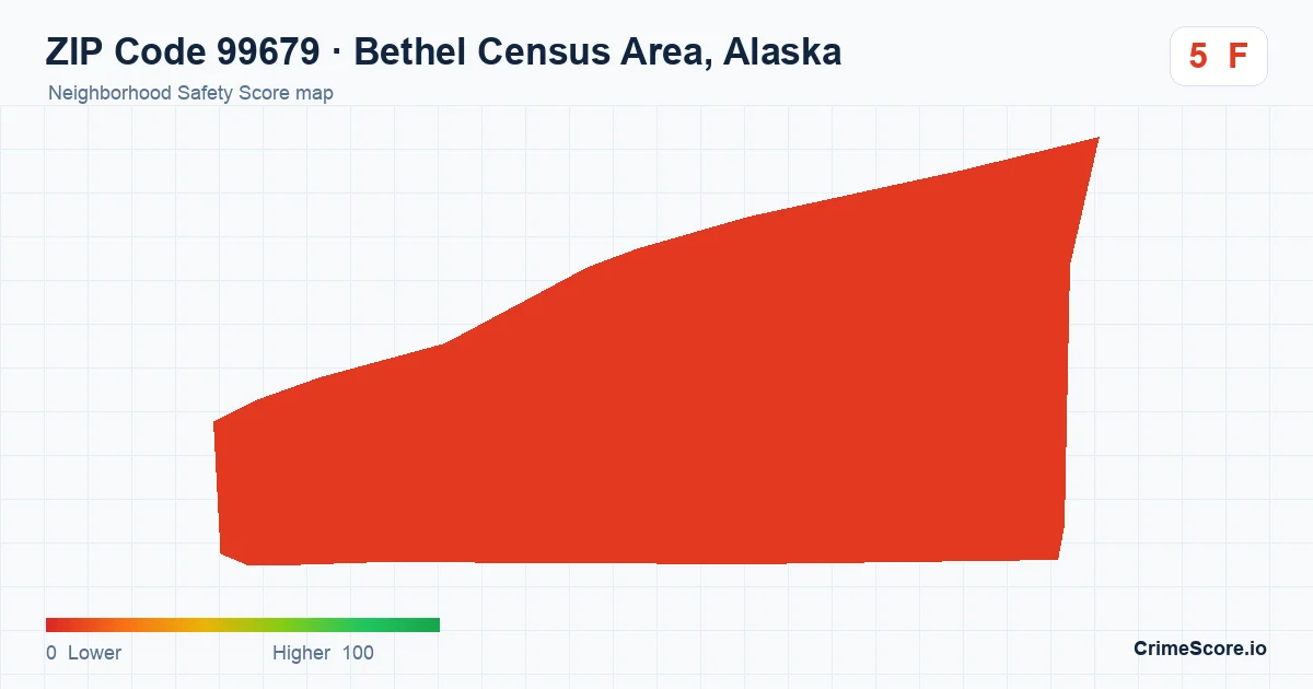 ZIP Code 99679 in Bethel Census Area, Alaska neighborhood Safety Score map
