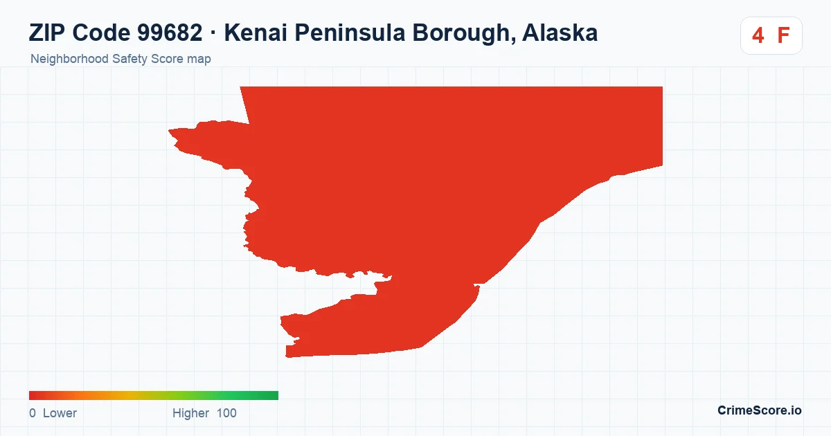 ZIP Code 99682 in Kenai Peninsula Borough, Alaska neighborhood Safety Score map
