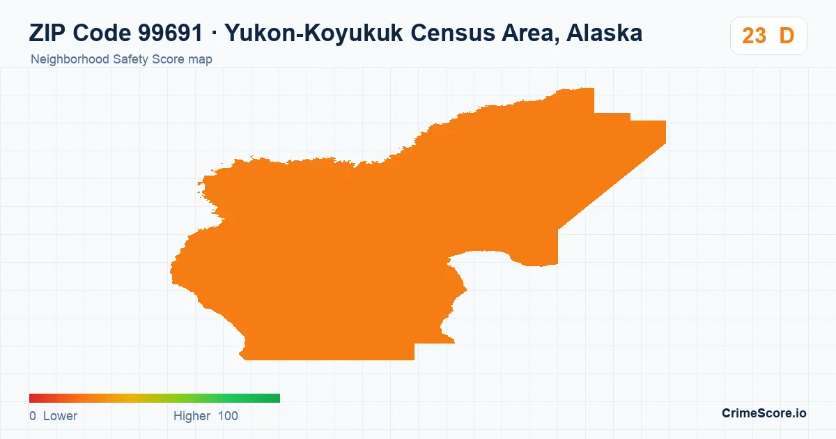 ZIP Code 99691 in Yukon-Koyukuk Census Area, Alaska neighborhood Safety Score map