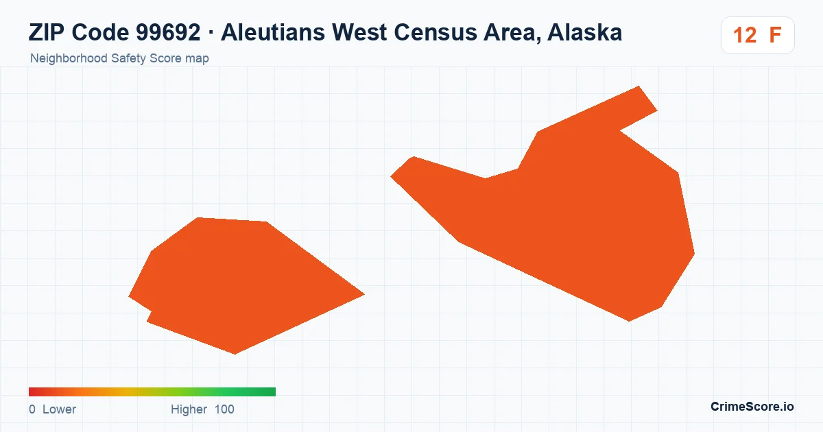 ZIP Code 99692 in Aleutians West Census Area, Alaska neighborhood Safety Score map