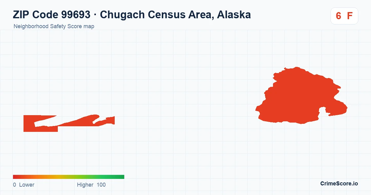 ZIP Code 99693 in Chugach Census Area, Alaska neighborhood Safety Score map
