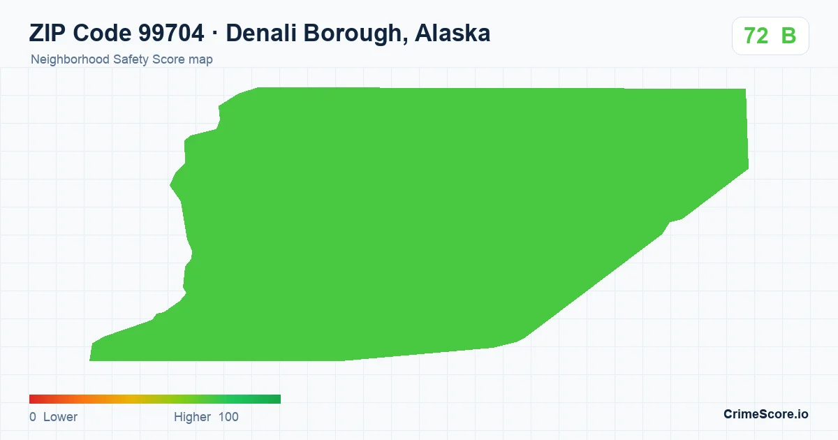 ZIP Code 99704 in Denali Borough, Alaska neighborhood Safety Score map