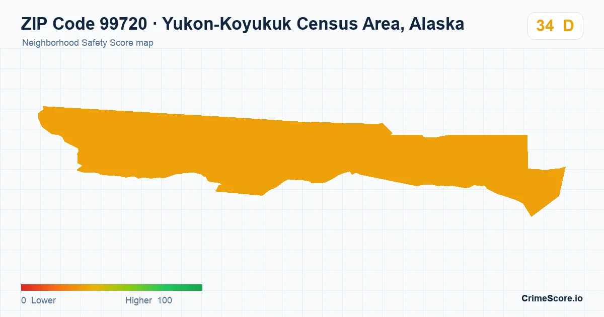 ZIP Code 99720 in Yukon-Koyukuk Census Area, Alaska neighborhood Safety Score map