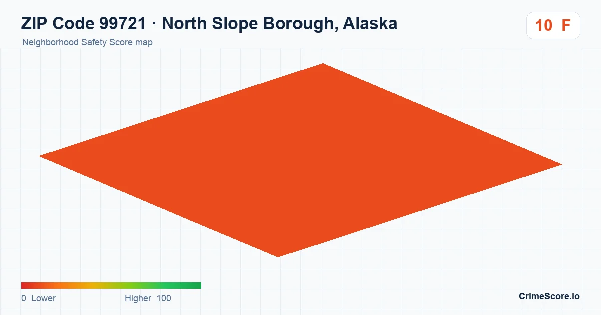 ZIP Code 99721 in North Slope Borough, Alaska neighborhood Safety Score map