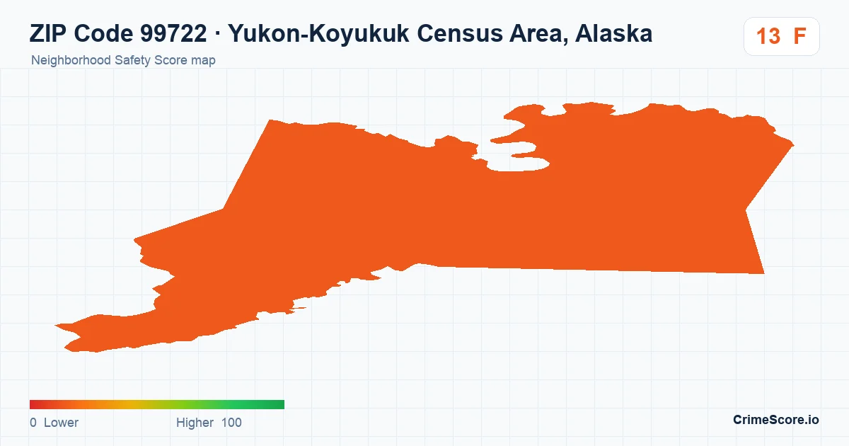 ZIP Code 99722 in Yukon-Koyukuk Census Area, Alaska neighborhood Safety Score map