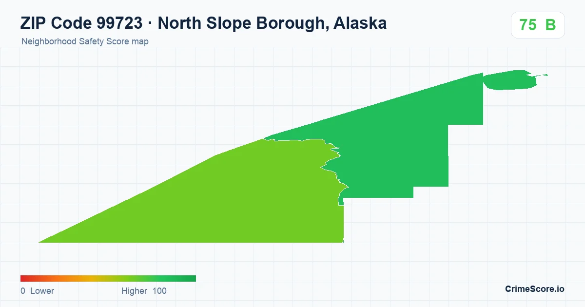 ZIP Code 99723 in North Slope Borough, Alaska neighborhood Safety Score map