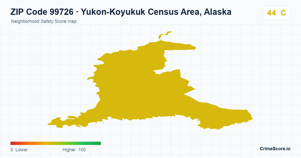 ZIP Code 99726 in Yukon-Koyukuk Census Area, Alaska neighborhood Safety Score map
