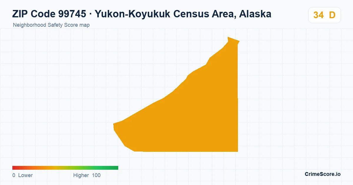 ZIP Code 99745 in Yukon-Koyukuk Census Area, Alaska neighborhood Safety Score map