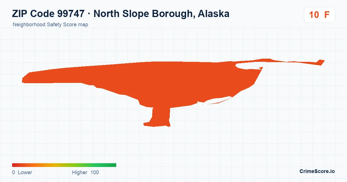 ZIP Code 99747 in North Slope Borough, Alaska neighborhood Safety Score map
