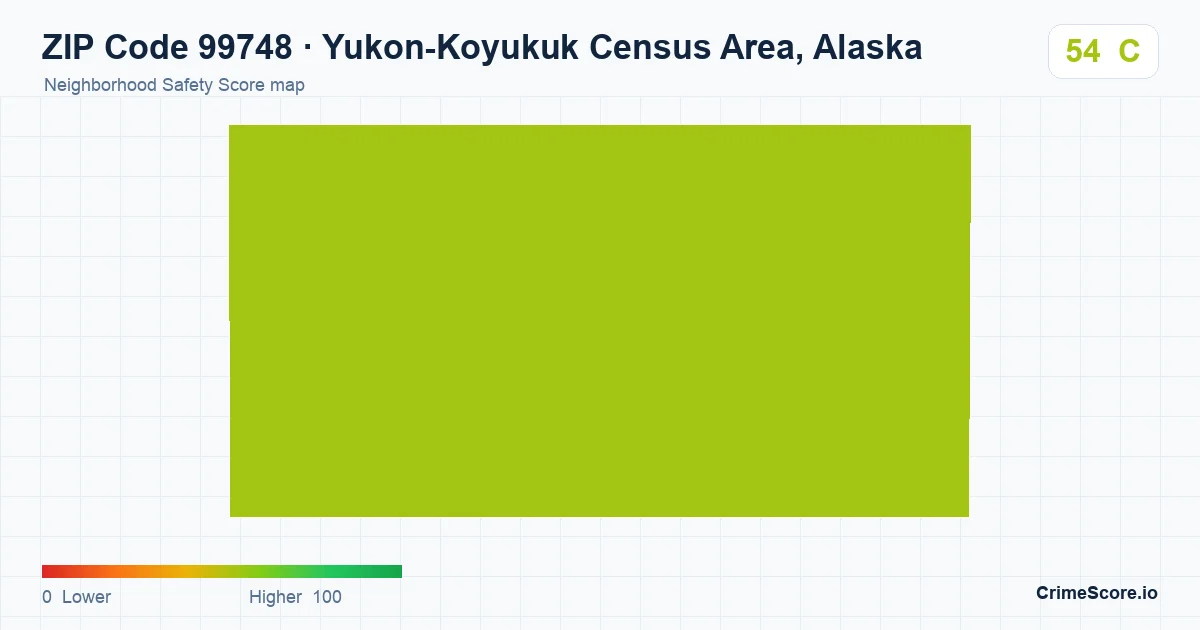 ZIP Code 99748 in Yukon-Koyukuk Census Area, Alaska neighborhood Safety Score map