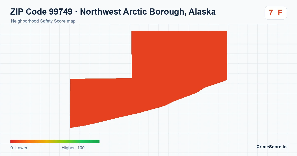 ZIP Code 99749 in Northwest Arctic Borough, Alaska neighborhood Safety Score map