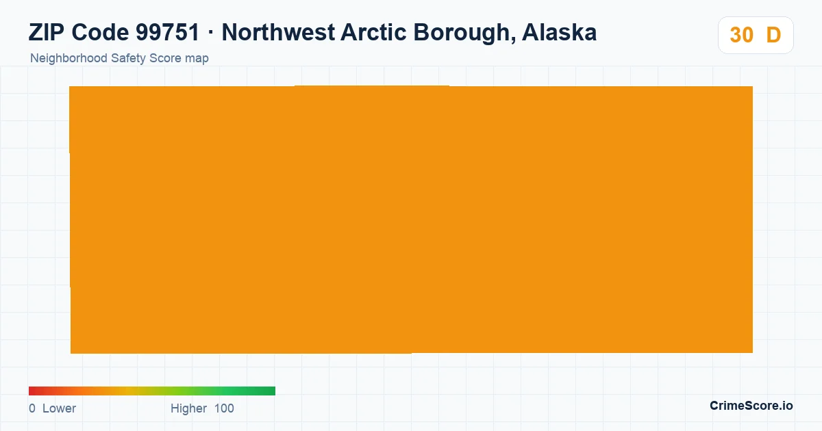 ZIP Code 99751 in Northwest Arctic Borough, Alaska neighborhood Safety Score map