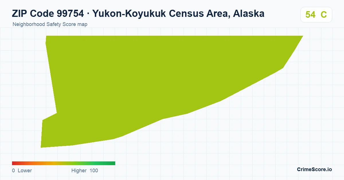 ZIP Code 99754 in Yukon-Koyukuk Census Area, Alaska neighborhood Safety Score map