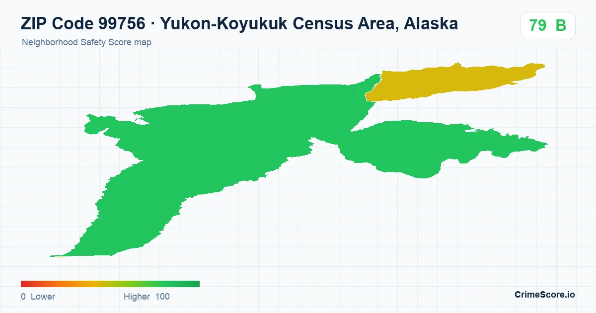 ZIP Code 99756 in Yukon-Koyukuk Census Area, Alaska neighborhood Safety Score map