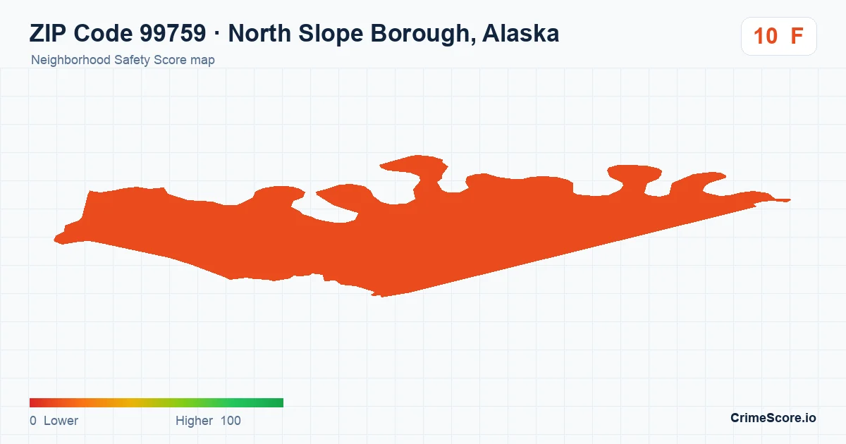 ZIP Code 99759 in North Slope Borough, Alaska neighborhood Safety Score map
