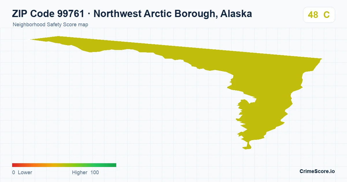 ZIP Code 99761 in Northwest Arctic Borough, Alaska neighborhood Safety Score map