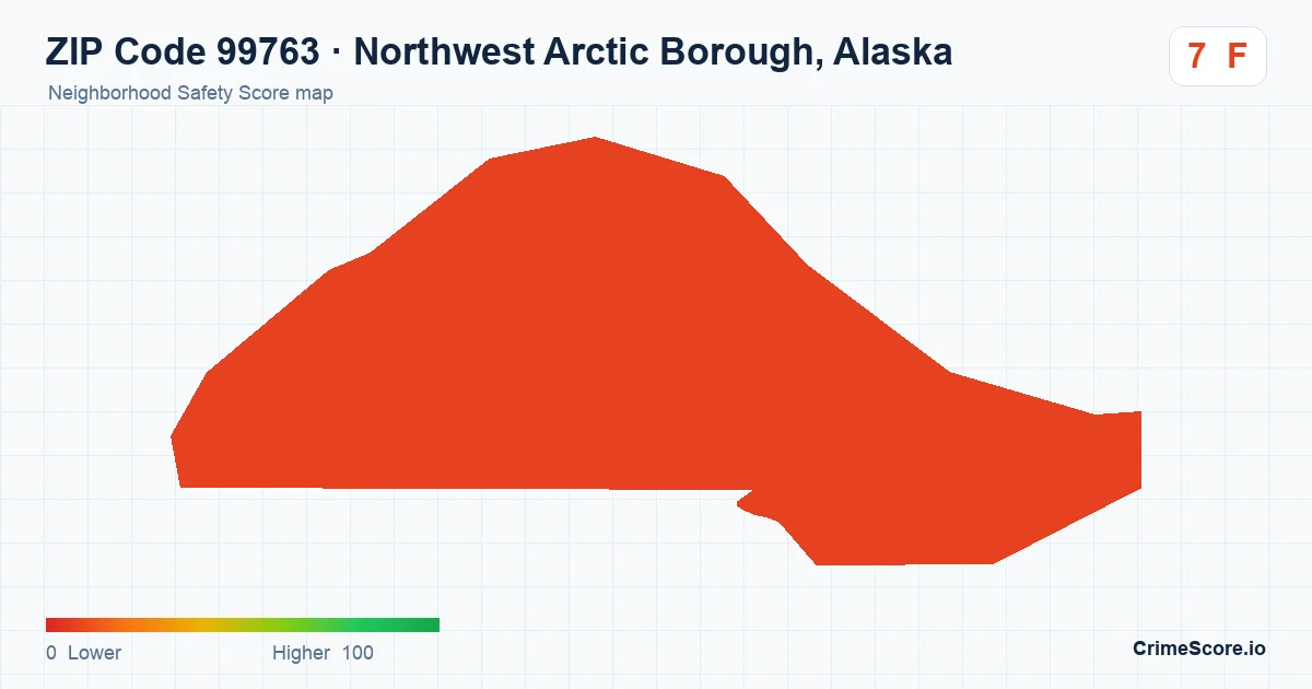 ZIP Code 99763 in Northwest Arctic Borough, Alaska neighborhood Safety Score map