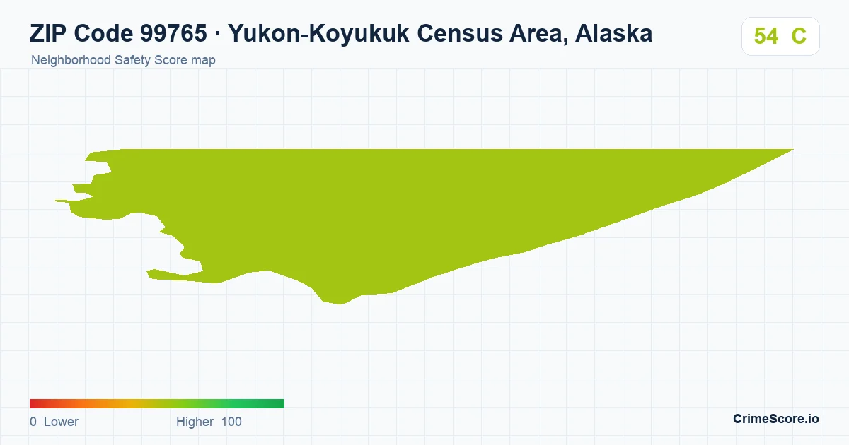 ZIP Code 99765 in Yukon-Koyukuk Census Area, Alaska neighborhood Safety Score map