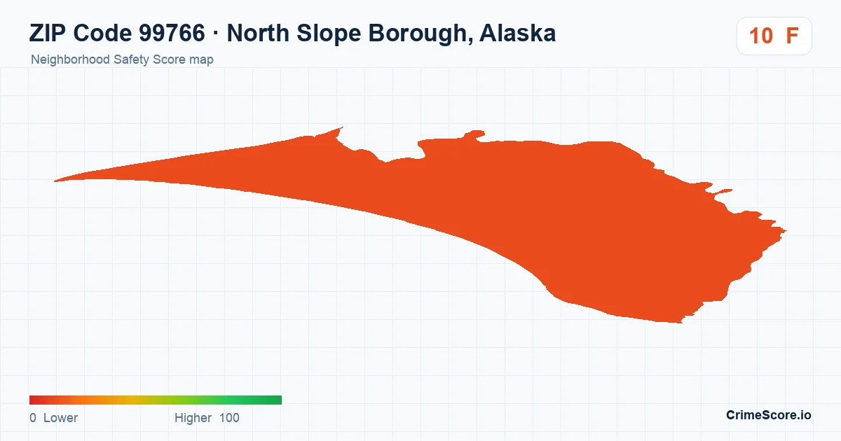 ZIP Code 99766 in North Slope Borough, Alaska neighborhood Safety Score map