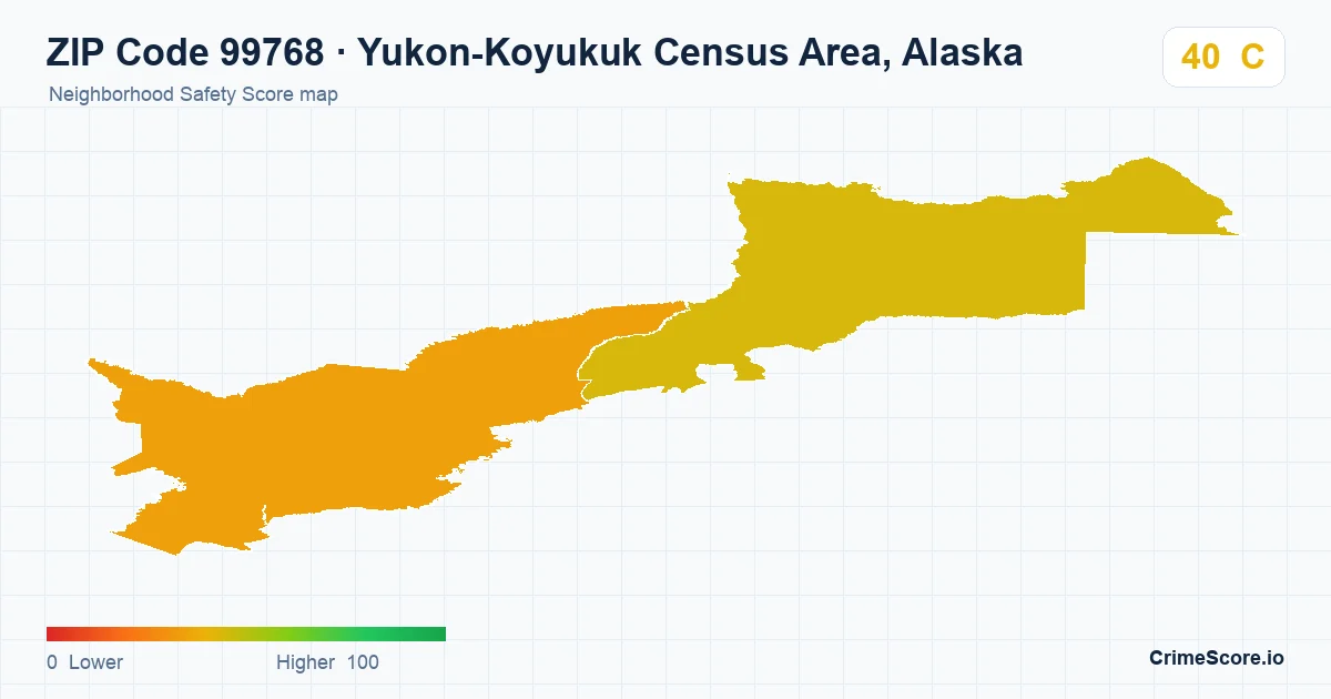 ZIP Code 99768 in Yukon-Koyukuk Census Area, Alaska neighborhood Safety Score map