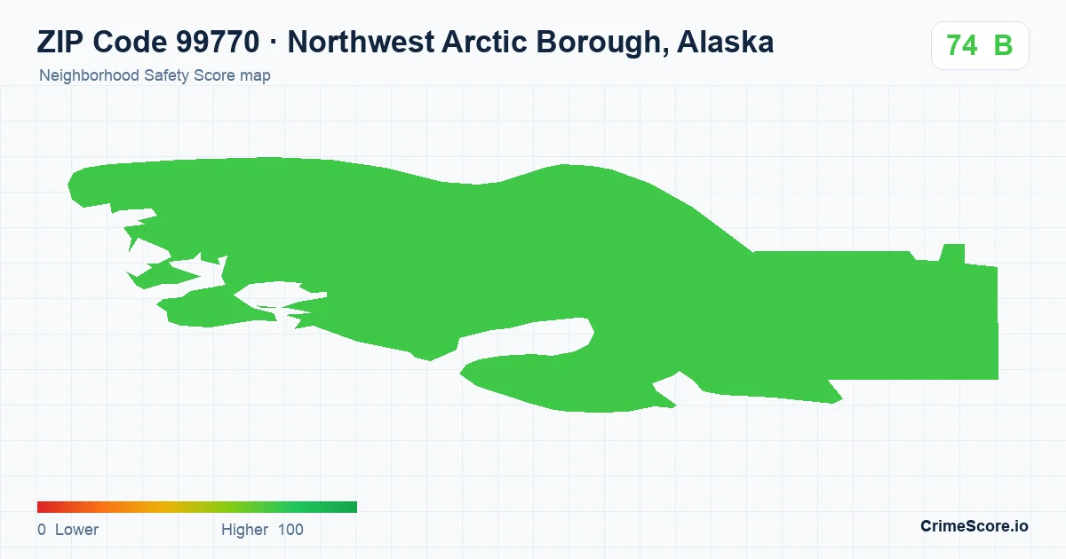 ZIP Code 99770 in Northwest Arctic Borough, Alaska neighborhood Safety Score map