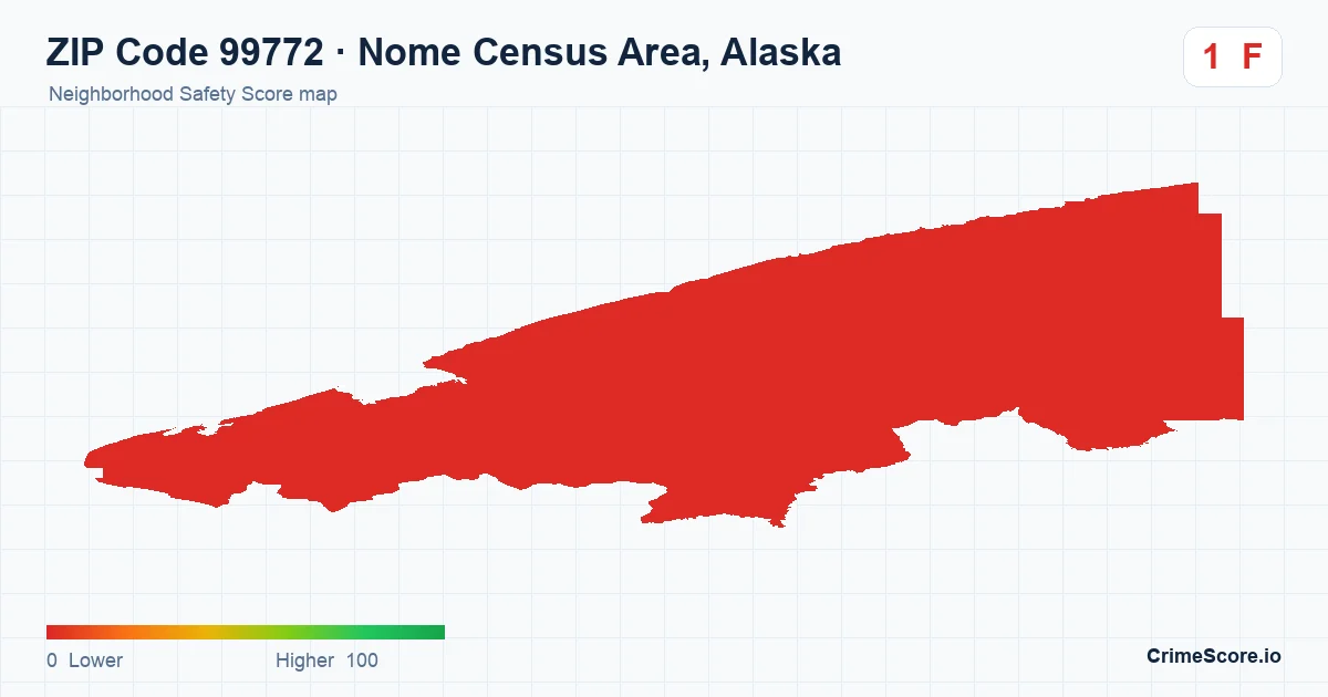 ZIP Code 99772 in Nome Census Area, Alaska neighborhood Safety Score map