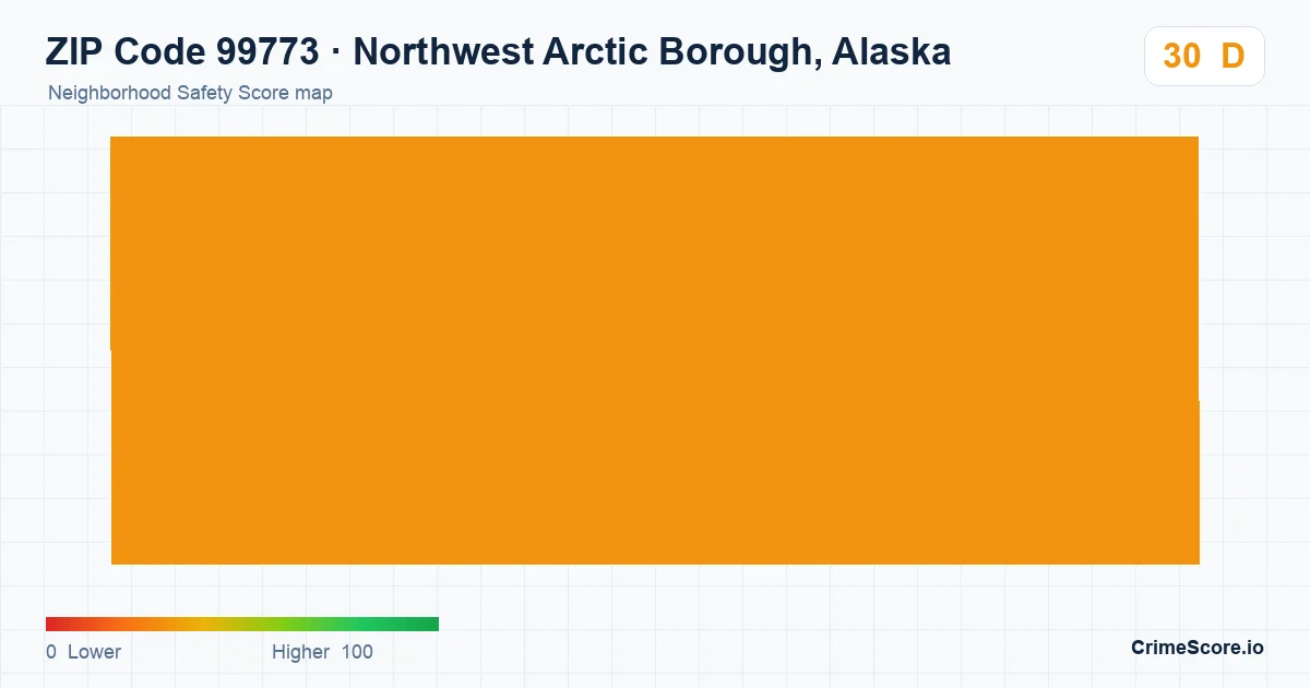 ZIP Code 99773 in Northwest Arctic Borough, Alaska neighborhood Safety Score map