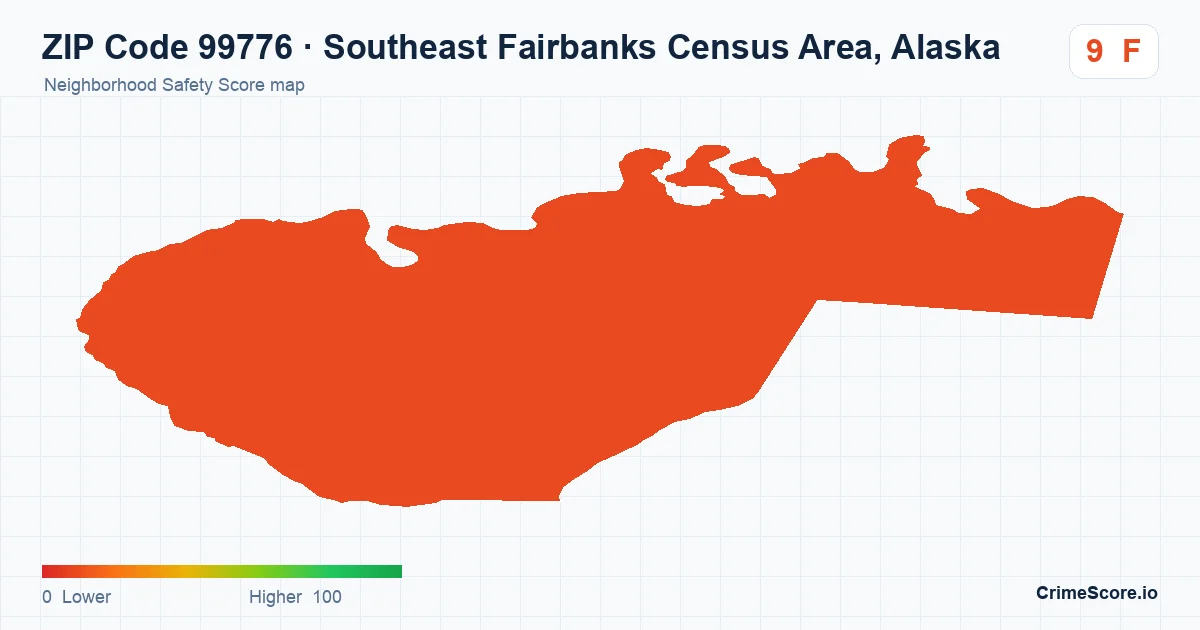 ZIP Code 99776 in Southeast Fairbanks Census Area, Alaska neighborhood Safety Score map
