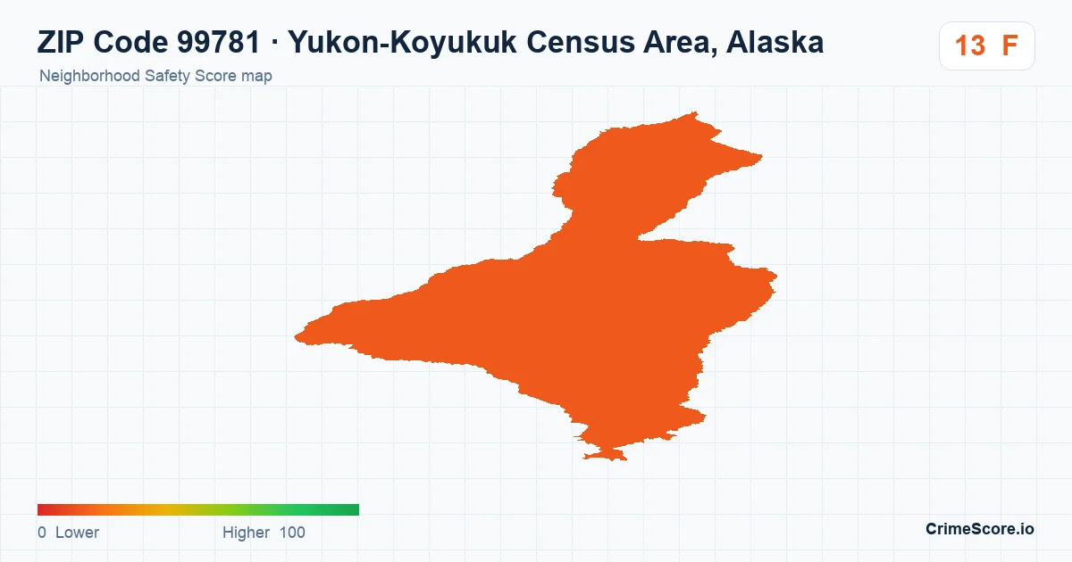 ZIP Code 99781 in Yukon-Koyukuk Census Area, Alaska neighborhood Safety Score map