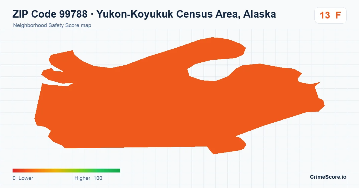 ZIP Code 99788 in Yukon-Koyukuk Census Area, Alaska neighborhood Safety Score map