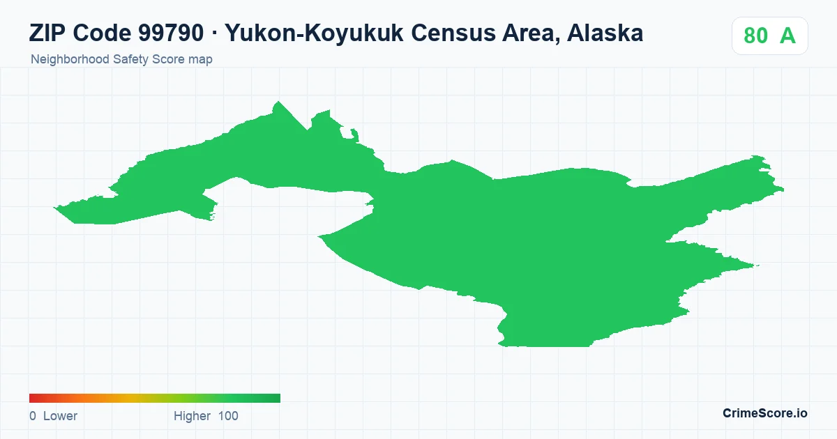 ZIP Code 99790 in Yukon-Koyukuk Census Area, Alaska neighborhood Safety Score map
