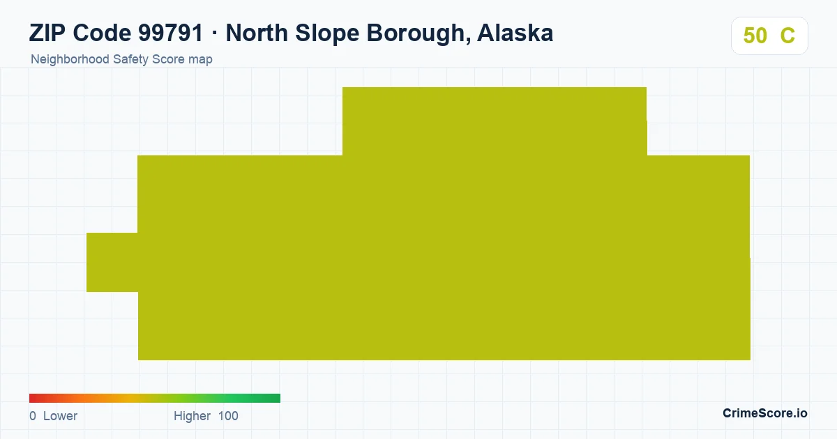 ZIP Code 99791 in North Slope Borough, Alaska neighborhood Safety Score map