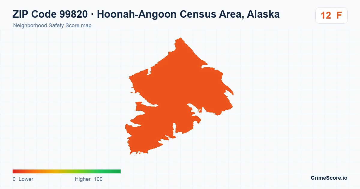 ZIP Code 99820 in Hoonah-Angoon Census Area, Alaska neighborhood Safety Score map