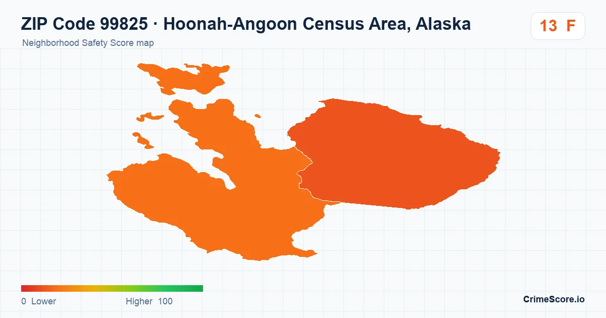 ZIP Code 99825 in Hoonah-Angoon Census Area, Alaska neighborhood Safety Score map
